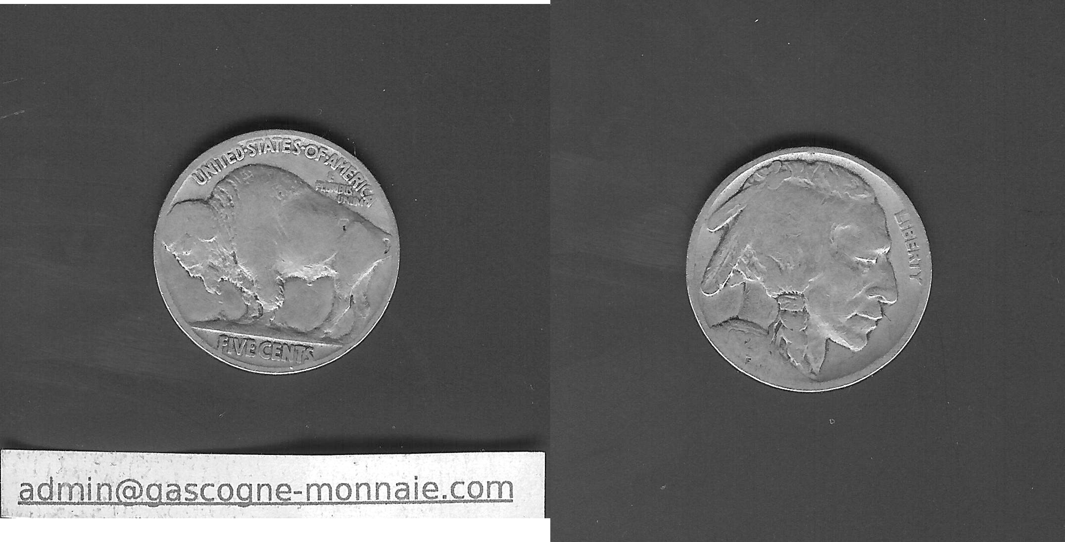 USA 5 cents buffalo nickel 1921 gF